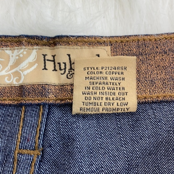 HYBRID & COMPANY METALLIC BRONZE JEANS SIZE 13 Jr - Picture 7 of 8